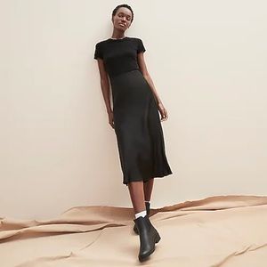 NWT J Crew Satin Skirt Black S